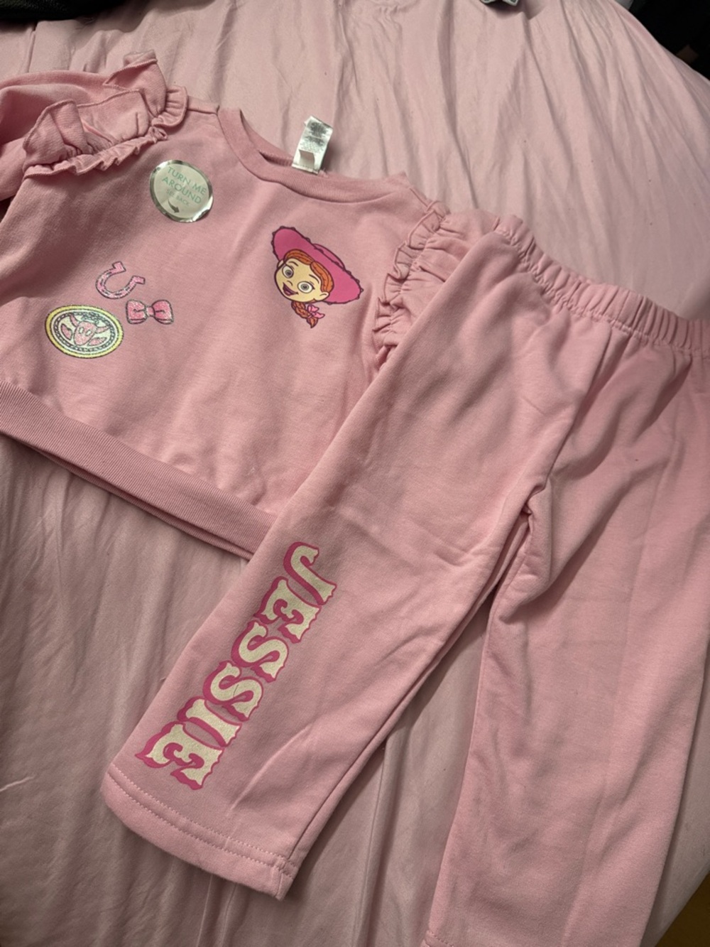 Disney Pink Jessie Ruffle Sleeve Kids Pajama Set